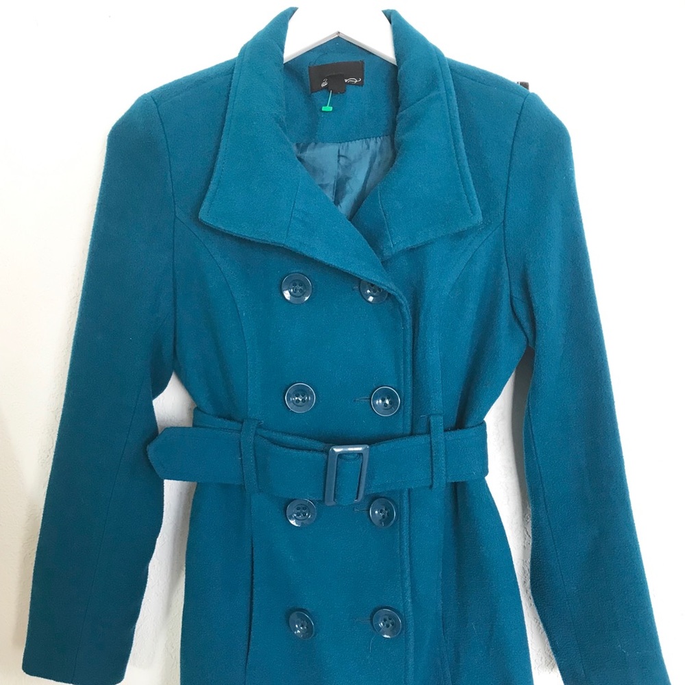 Forever 21 Teal Double breasted coat